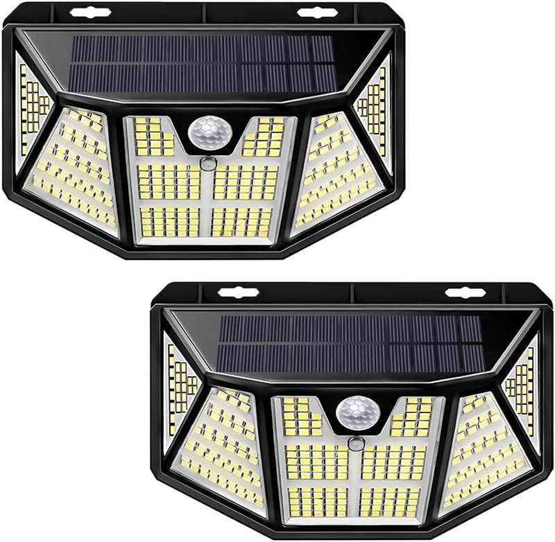 310 LED Outdoor Solar Lights 2 Packs Motion Sensor Light IP65 Waterproof Wireless Wall Light