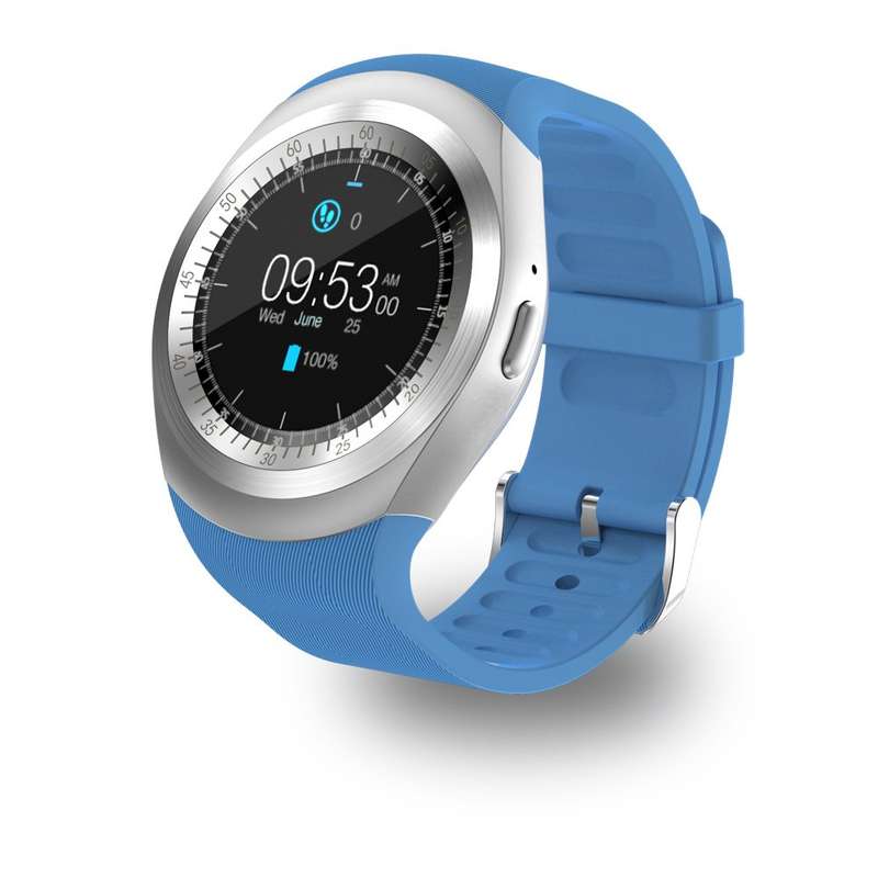 Y1S Bluetooth Smart Watch Blue with SIM Card Slot & Camera Remote - Open Box