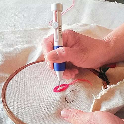 AHOMATE Magic Patterns Punch Needle Kit Craft Tool Embroidery Pen Set, Threads for Sewing Knitting