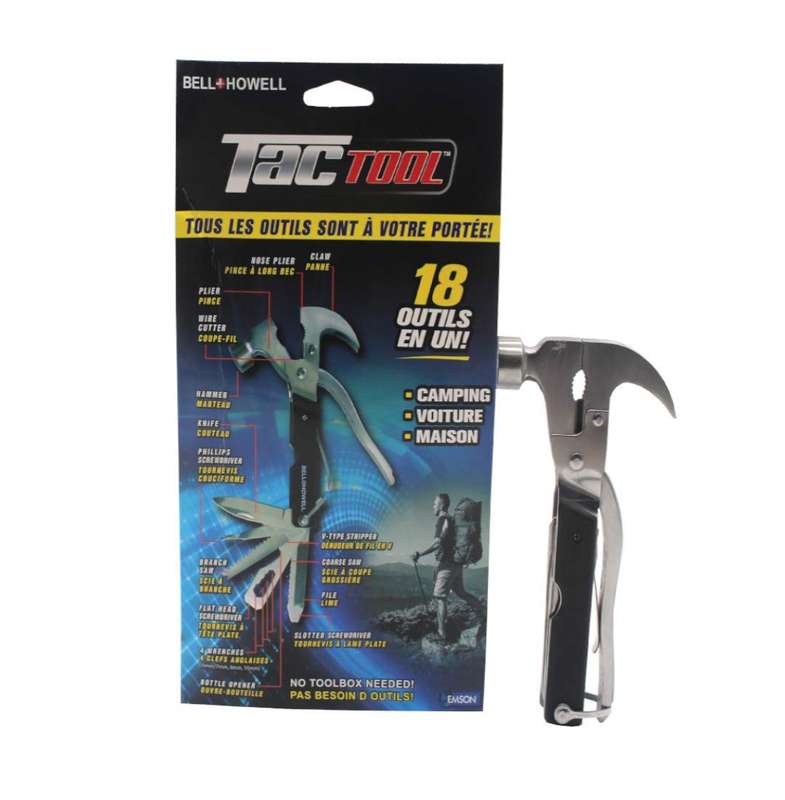 Tac Tools 18 Unique ICONBell + Howell TAC Tool Stainless Steel 18-in-1 Multi Use Tool