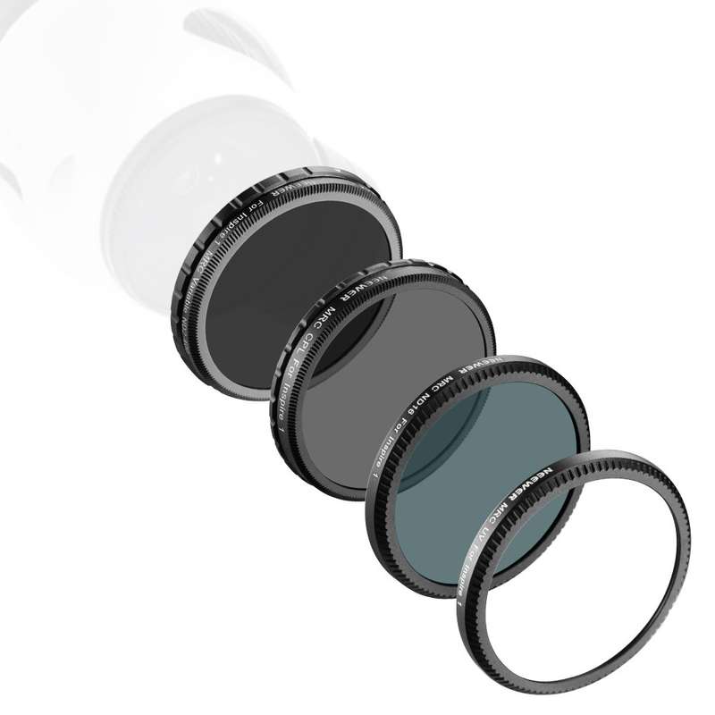 Neewer for DJI OSMO /OSMO Plus / Inspire 1, Multi-coated 4 Pieces Filter Kit: UV Filter + CPL Filter