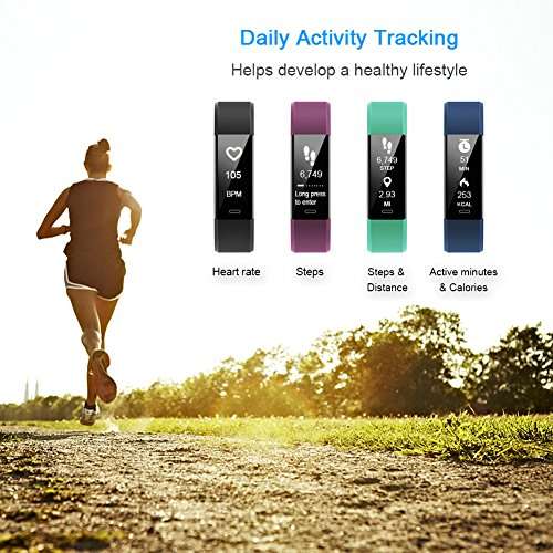 Fitness Tracker HR, Letscom Activity Tracker with Heart Rate Monitor Watch, IP67 Waterproof Smart W