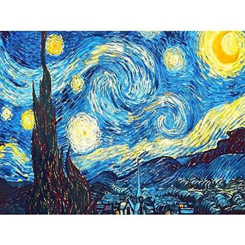 Faraway 5D DIY Crystal Full Diamond Painting Van Gogh The Starry Night Round Drill Rhinestone Paint