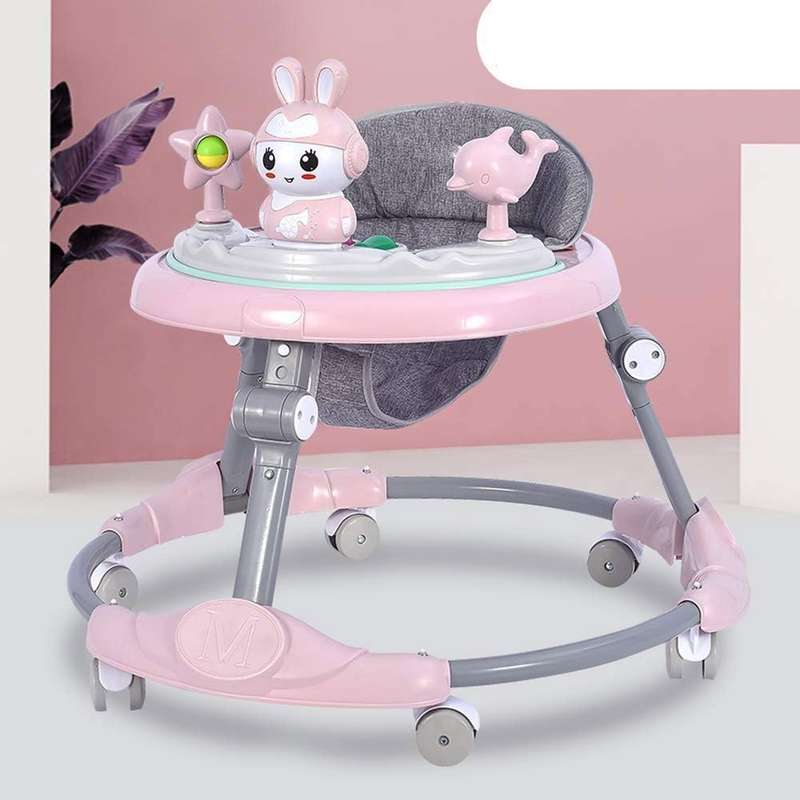 Baby Walker Multi-Function Anti-Rollover Baby Walking Ring [Pink]