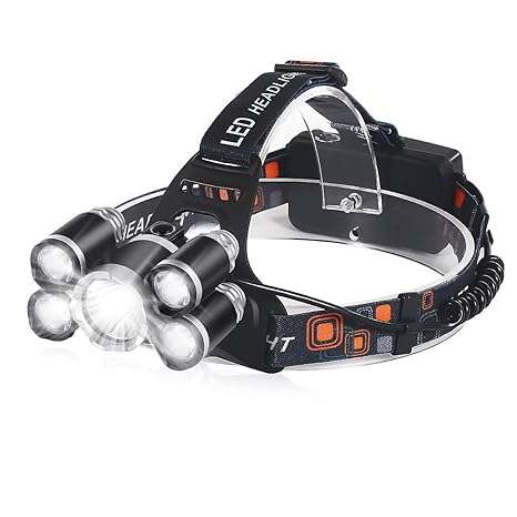 5 Led Bulbs Flashlight Head Rechargeable