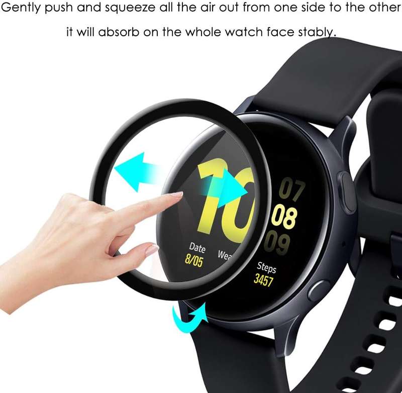 Waterproof 3D Full Coverage Screen Protector for SAMSUNG Galaxy Active 2 Smart Watch