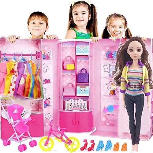 Holicolor 119pcs Barbie Doll Clothes Set Include 10 Pack Barbie Clothes Party Grown Outfits And Ran