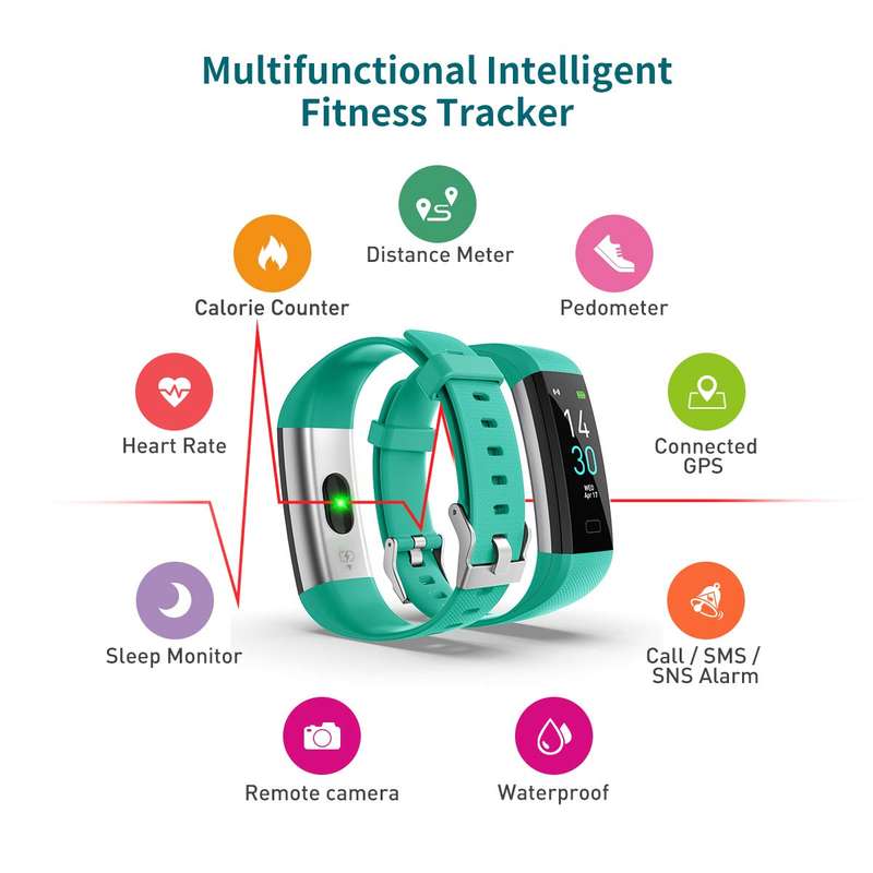 Fitness Tracker HR, Activity Tracker Watch with Heart Rate Monitor, IP68 Waterproof