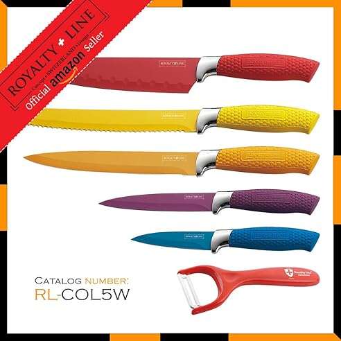 Royalty Line - 5 Pieces Non-Stick Coating Colorful Knife Set (READ THE DESCRIPTION)