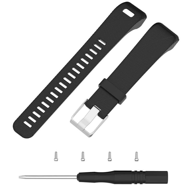 Band for Garmin Vivosmart HR+ Plus/Approach X10 With Screen Protector, Replacement Silicone Strap