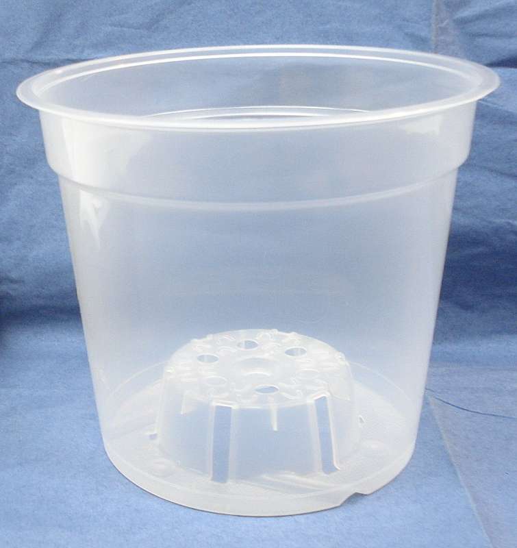 Orchid Pot - Clear Plastic Teku Pot 14.5cm Diameter - Pack of 3