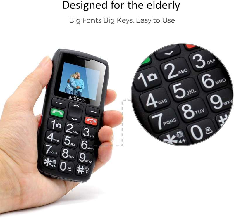 Artfone C1 Big Button Mobile Phone for Elderly, Unlocked Senior Mobile Phone With SOS Emergency Butt