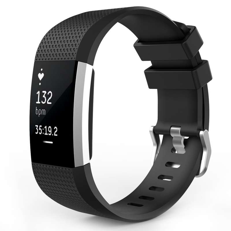 MoKo Fitbit Charge 2 Band Soft Silicone Adjustable Replacement Sport Strap Ba...