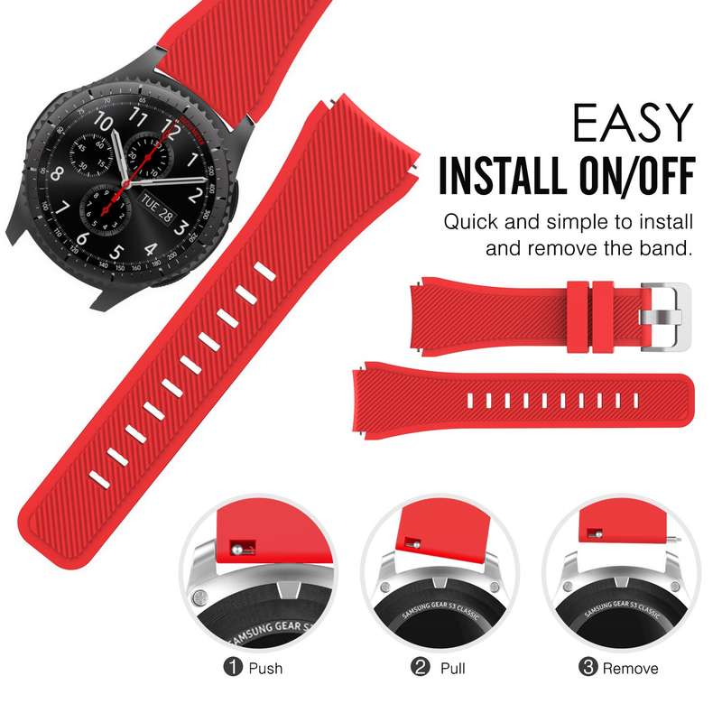 Gear S3 Frontier / Classic Watch Band  Soft Silicone Replacement Sport Strap for Samsung Gear S3