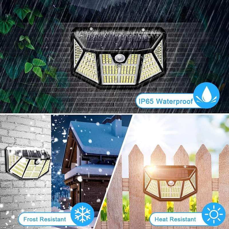 310 LED Outdoor Solar Lights 2 Packs Motion Sensor Light IP65 Waterproof Wireless Wall Light