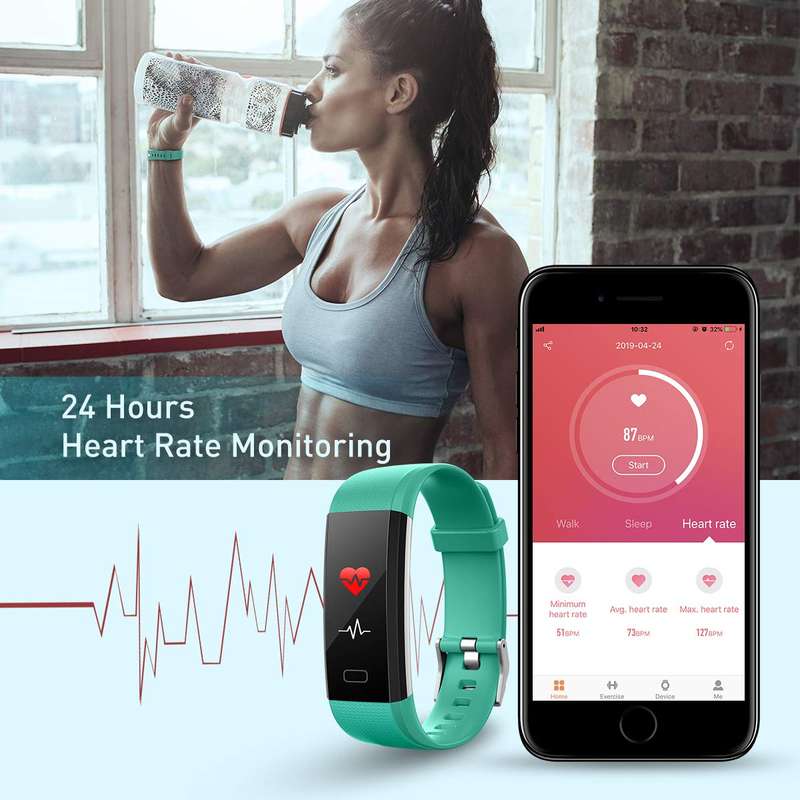 Fitness Tracker HR, Activity Tracker Watch with Heart Rate Monitor, IP68 Waterproof