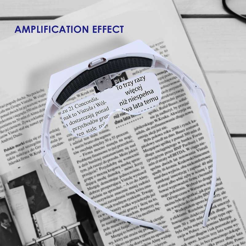 Head Mount Magnifier with 2 Led Professional Jeweler's Loupe Light Bracket and Headband ar