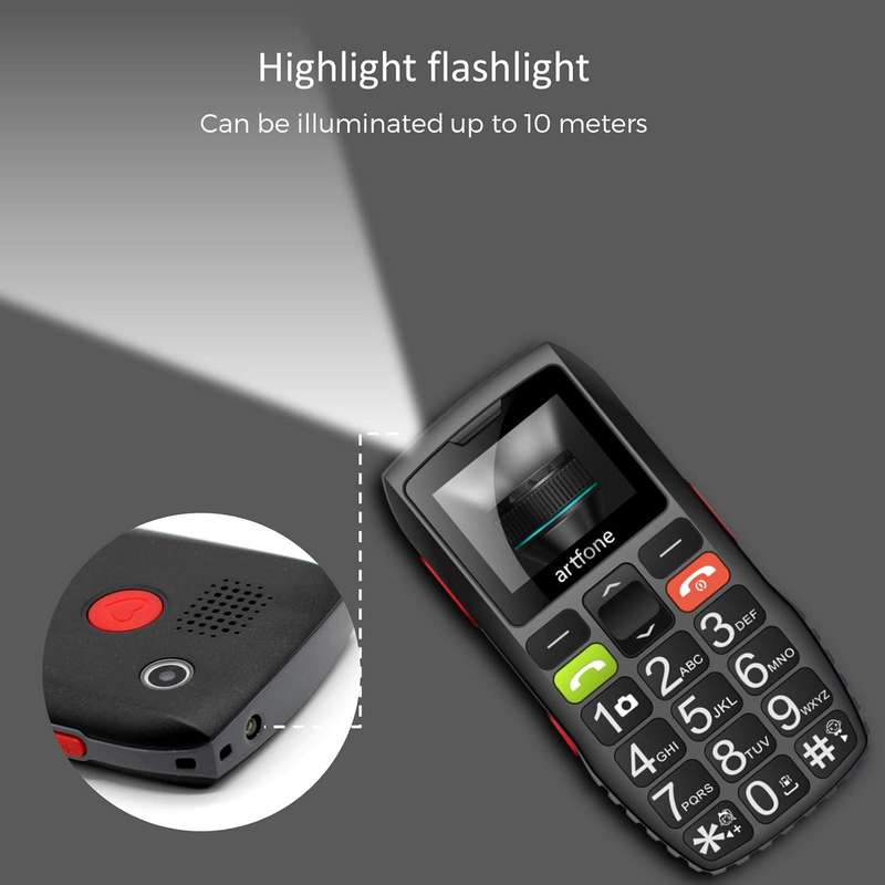 Artfone C1 Big Button Mobile Phone for Elderly, Unlocked Senior Mobile Phone With SOS Emergency Butt