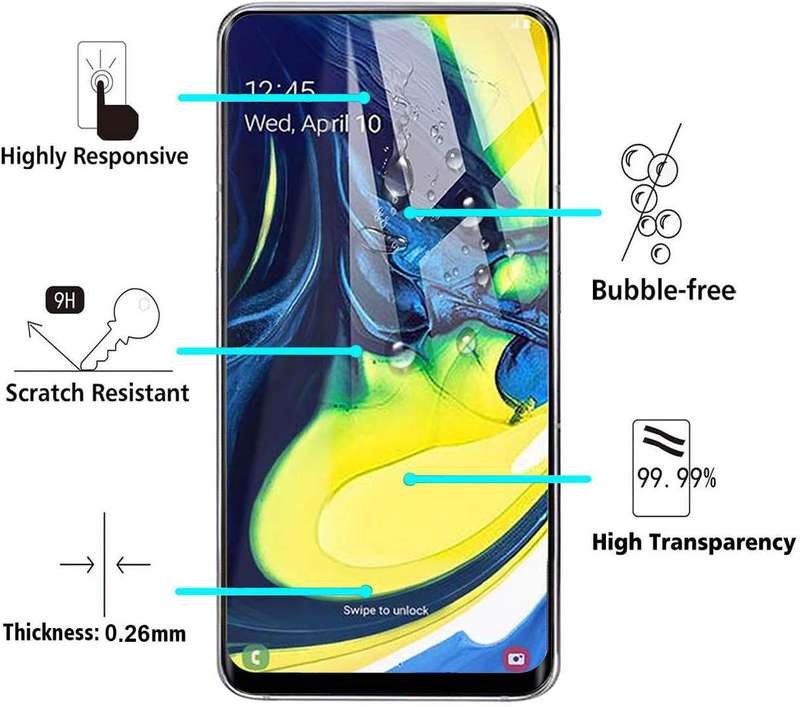 Superyong Samsung Galaxy A80 screen protector,Samsung Galaxy A80 tempered glass 9H Hardness Cryst