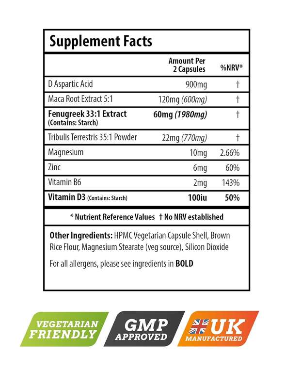 Extreme Testosterone Boosters for Men TestoMax - 120 Veggie Caps - UK Manufactured Lab Tested