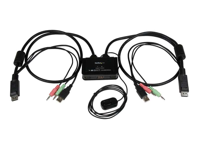 StarTech.com 2-Port USB DisplayPort Cable KVM Switch with Audio (SV211DPUA)