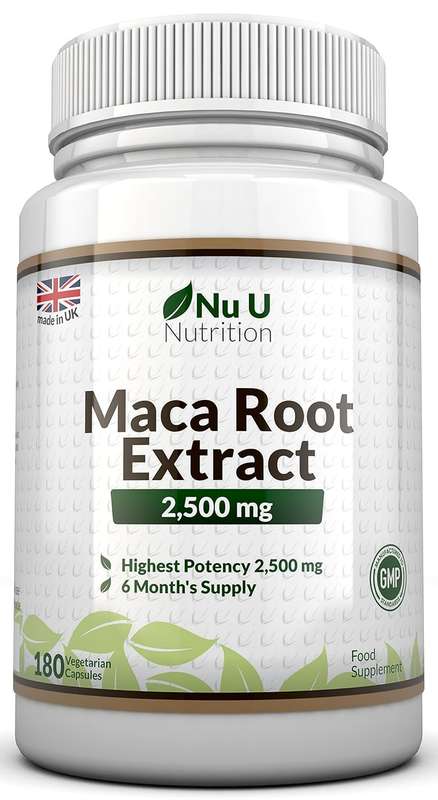 Maca Root Capsules 2500mg by Nu U, 180 Capsules (6 Month's Supply) Balance Hormones, Aid Sexual Func