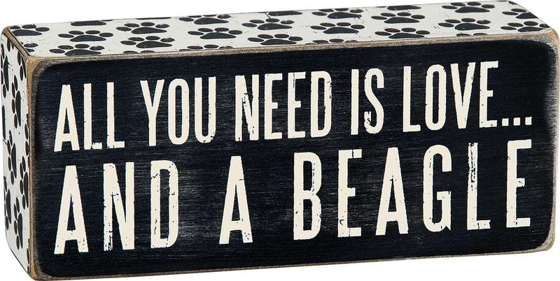 Primitives by Kathy Box Sign 2.5-Inch by 6-Inch Beagle