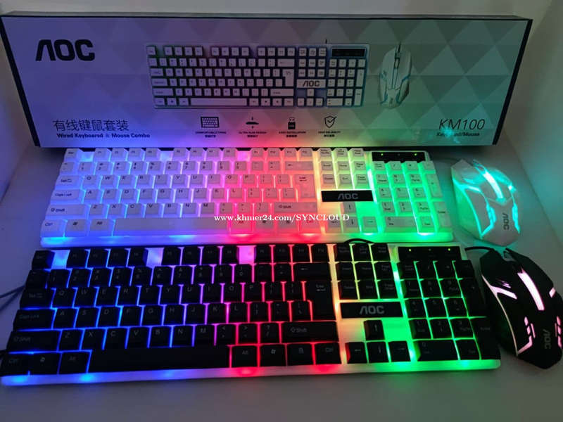 AOC KM100 Wired Mechanical Gaming Keyboard and 800DPI 6 Buttons Mouse Set