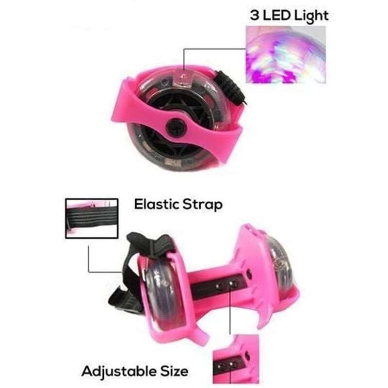 Adjustable Flashing Heel Roller Pulley Skates