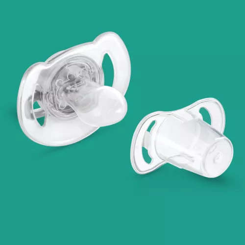 Snap-on cap helps keep your baby's pacifier clean