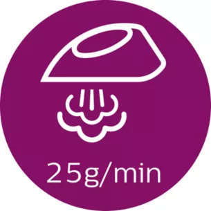 Steam output up to 25 g/min for strong, steady performance
