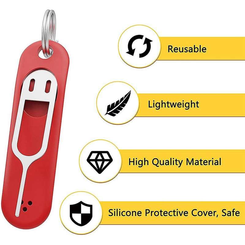 6pcs Sim Card Removal Tool-sim Card Tray Pin Removal Tool,black+red