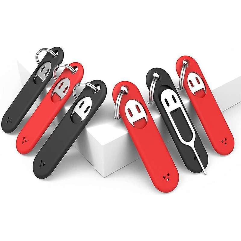 6pcs Sim Card Removal Tool-sim Card Tray Pin Removal Tool,black+red