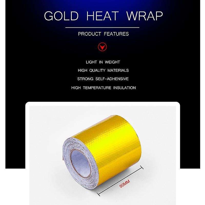 Gold Thermal Tape Air Intake Heat Shield Reflective Barrier Engine