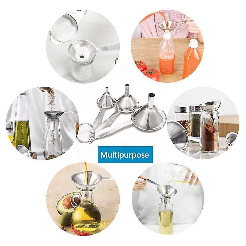 Metal Funnels for Filling Bottles Stainless Steel Small Funnel Set