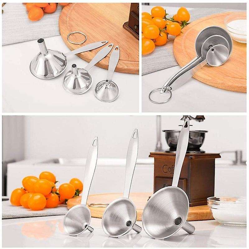 Metal Funnels for Filling Bottles Stainless Steel Small Funnel Set