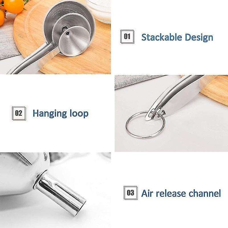 Metal Funnels for Filling Bottles Stainless Steel Small Funnel Set