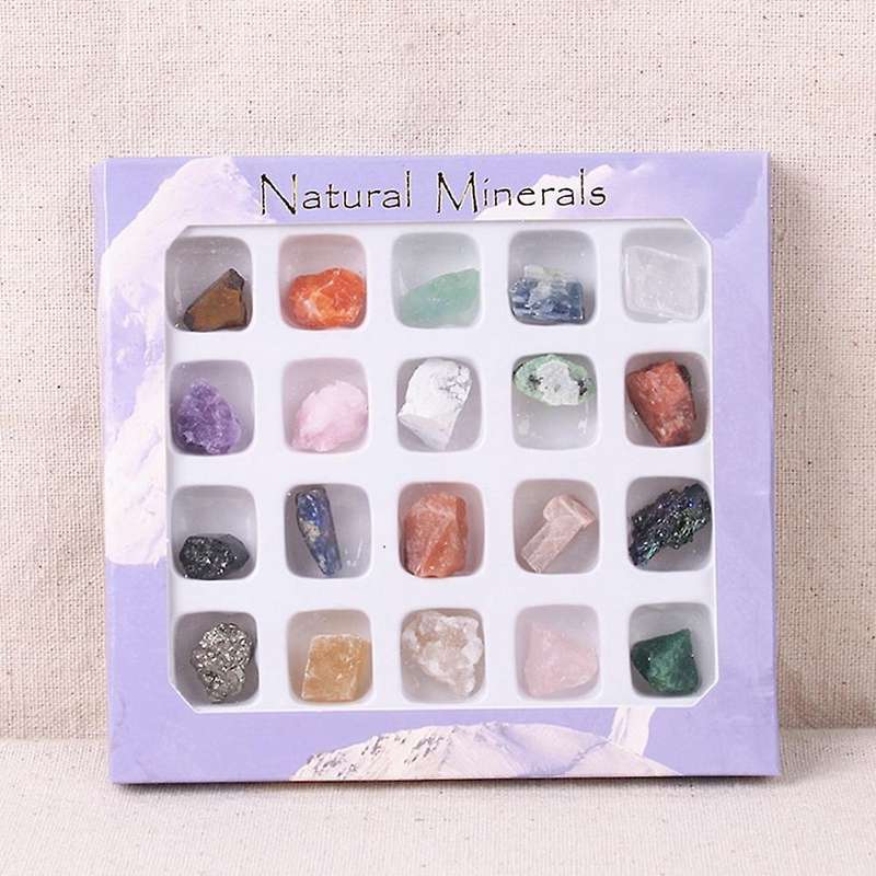 Fluorite Minerals Mixed Primitive Rock Samples for Education