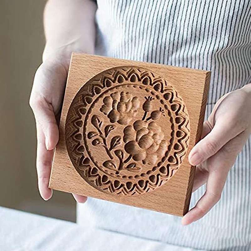 Kitchen Wooden Cookie Mold Wooden Gingerbread Cookie Mold A