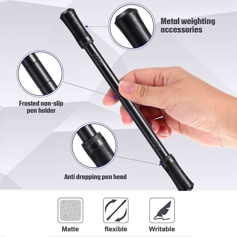 2 Pcs Flying Spinning Pen with Weighted Ball Finger Rotating Pen A