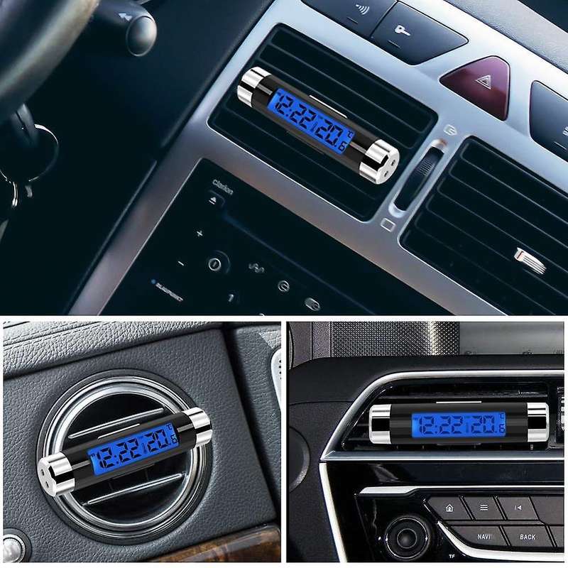 Car Lcd 2 In 1 Digital Clock Thermometer Clip-on Led , Only Celsius