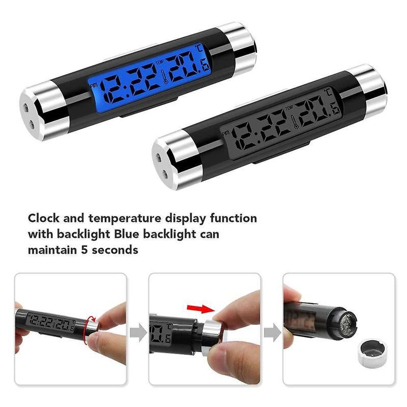 Car Lcd 2 In 1 Digital Clock Thermometer Clip-on Led , Only Celsius