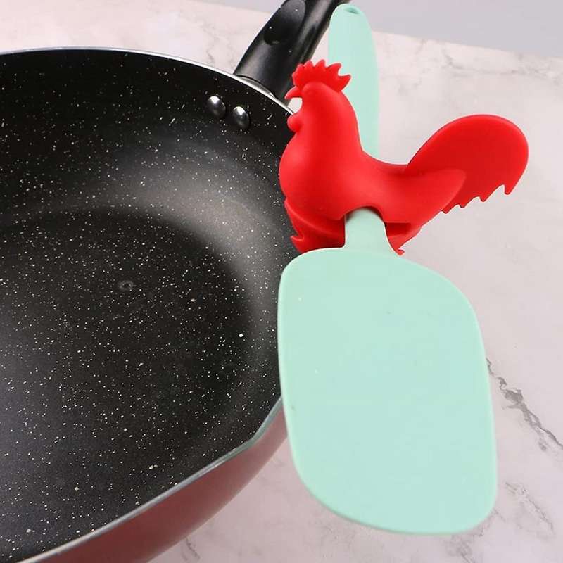 2pcs Splashproof Lid Holder Silicone Cooking Assistant Decoration