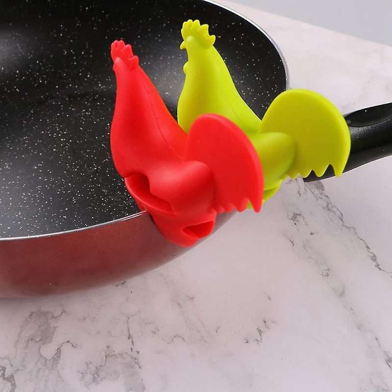 2pcs Splashproof Lid Holder Silicone Cooking Assistant Decoration