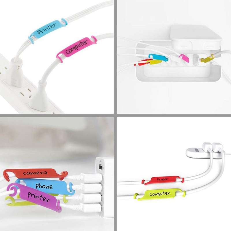 40 Pcs Cable Tags Cable Management Tags Multicolor Cable Labels
