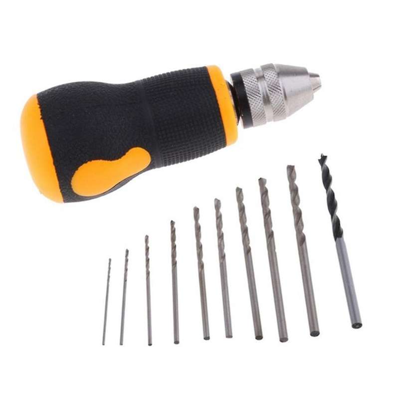 10pcs Simple Twist Drill Hand Tool Hand Drill Mini Small Hand Grip