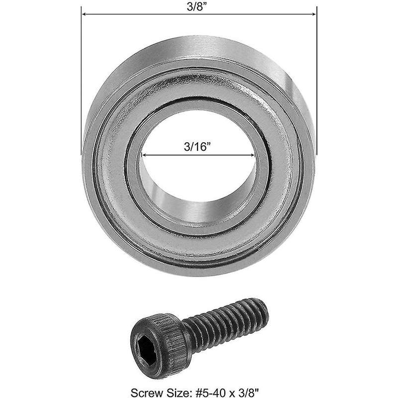 6pcs Bearing Top Mounted Bearings for Router Bit(5-40x3/8inch Screws)