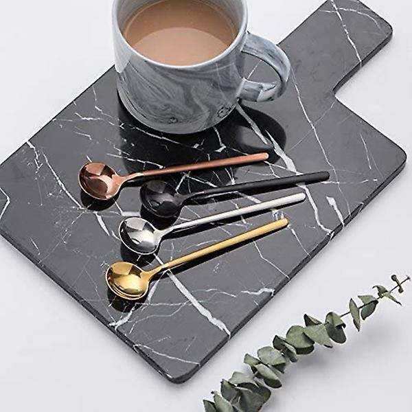 Stainless Steel 6pcs Espresso Spoons for Sugar Antipasto (gold)