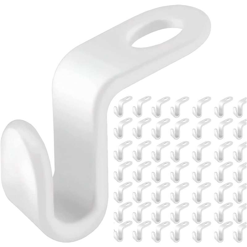 50 Plastic Hooks Stacking Hooks for Heavy-duty Clothes Closets