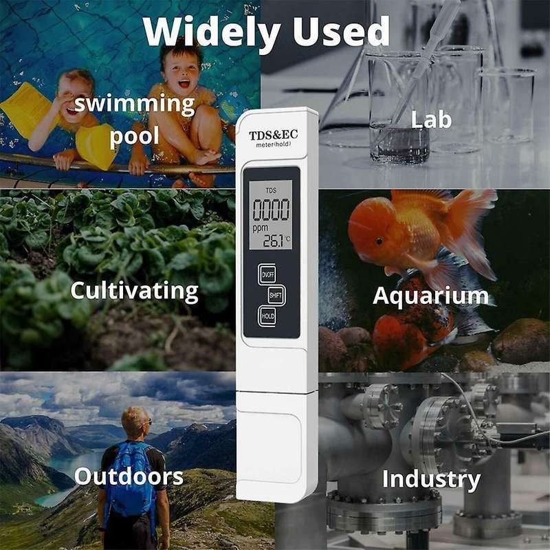 Tds Ec Meter Digital Water Quality Tester 0-9999 Ppm Measurement